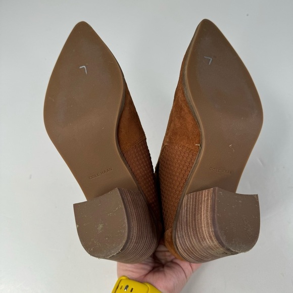 Cole Haan Maggie Brown Ankle Boots with Suede Material and Pointed Toe Design - Picture 6 of 8
